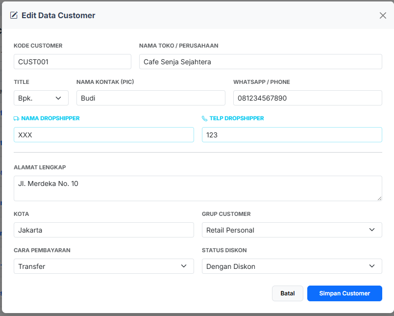 Input Customer